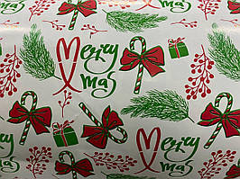Подарочная бумага белая мелованная ТМ "LOVE & HOME" финский принт «Christmas» 0,7x1 м