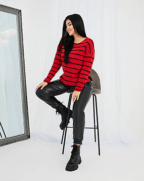 Утеплені джоггеры зі штучної шкіри