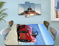 Декоративная наклейка на стол Феррари виниловая пленка самоклейка, транспорт, красная 60 х 100 см