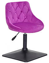 Крісло для майстра Foro Button 4 BK-BASE бузковий 1022 велюр на чорній квадратній опорі, фото 2