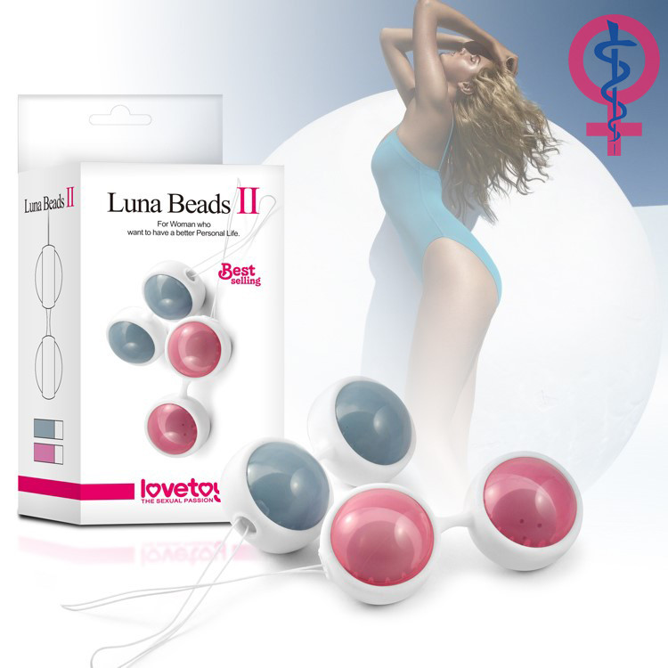Жіночі кульки кегеля медичні з зміщеним центром LoveToy Luna Beads 2