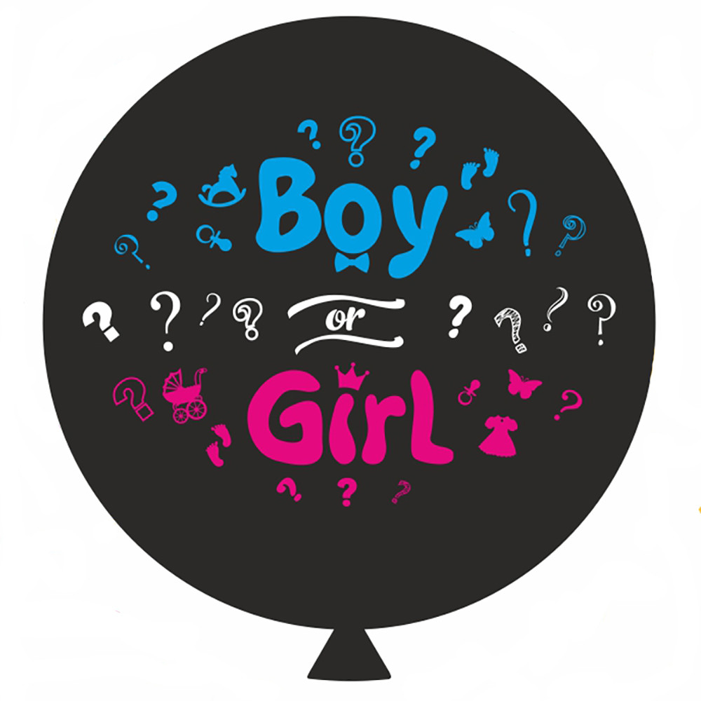 Повітряна куля 31' пастель Gemar "Boy or Girl, кольоровий" чорний, 80 см