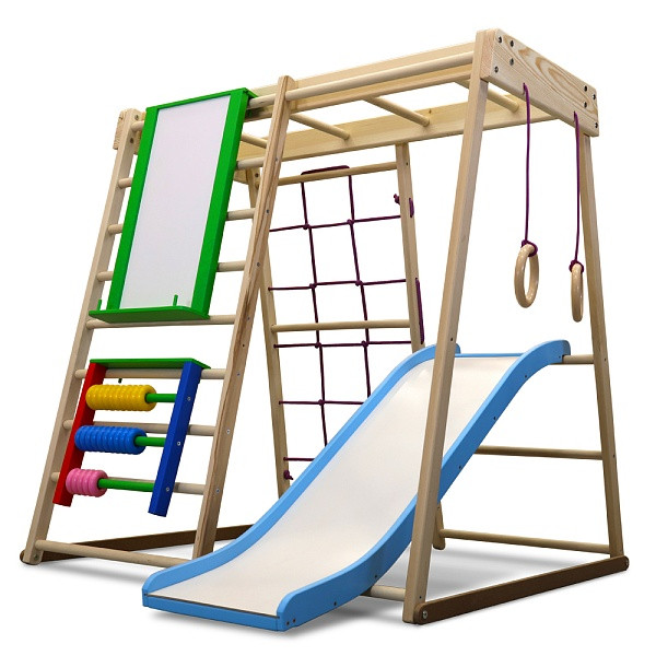 Дитячий спортивний куточок Малюк - 3 Екз Plus 7 дерево бук Натуральний, 120х120х103 см (ТМ SportBaby)