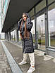 Стильне жіноче чорне зимове стьобане пальто-пуховик, фото 4