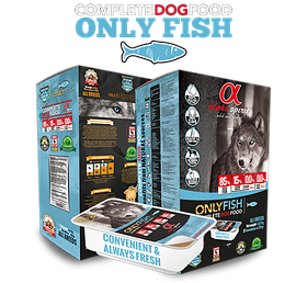 Напіввологий корм для собак усіх порід (6 видів риб) Alpha Spirit Only Fish, 200 г