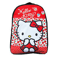 Школьный рюкзак Hello Kitty красный с котенком для девочки 40*29*18 см 22 л