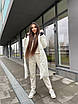 Жіночий стильний зимовий білий пуховик-пальто з капюшоном, фото 4