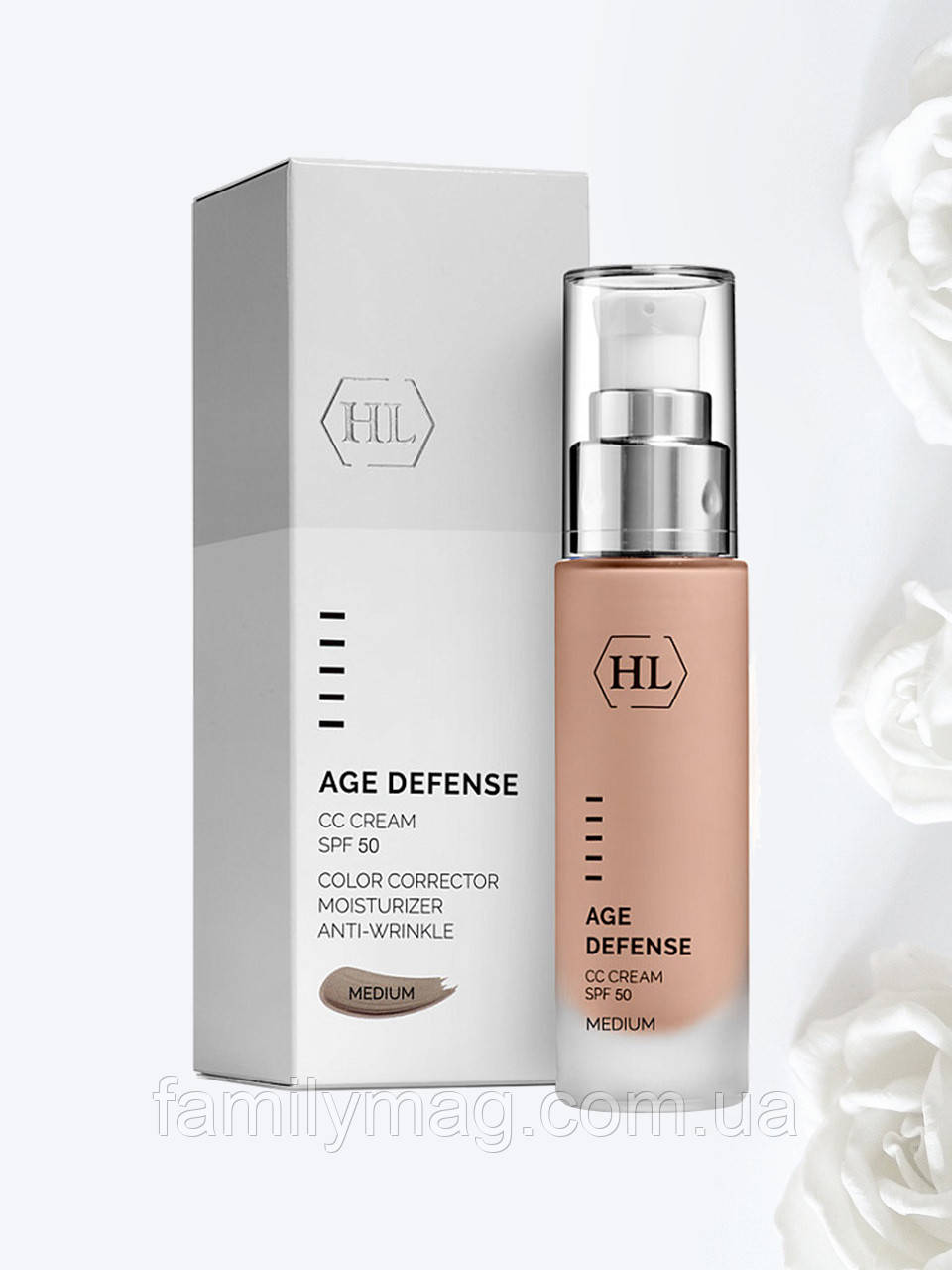 Антивіковий коригувальний CC-крем СС Cream Medium SPF 50 Age Defense Holy Land 50 мл
