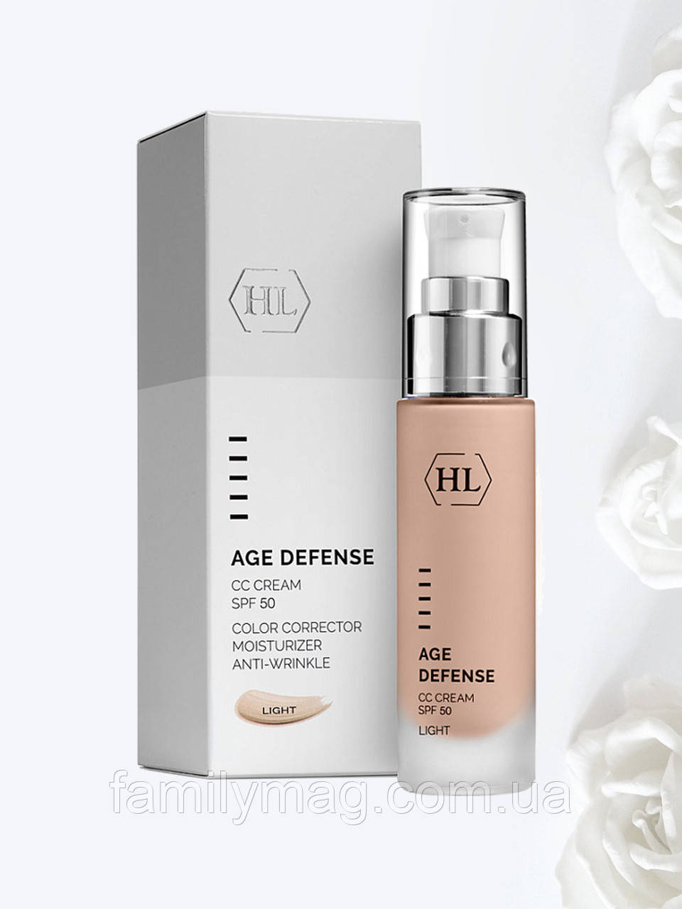 Антивіковий коригувальний CC-крем СС Cream Light SPF 50 Age Defense Holy Land 50 мл