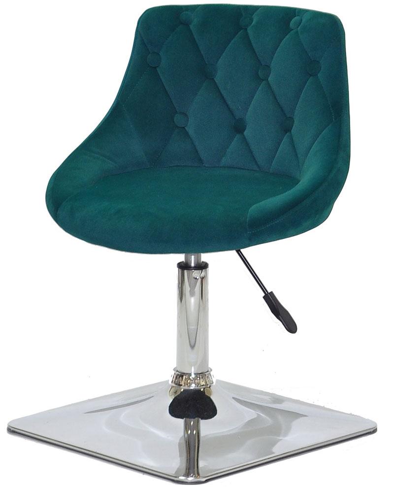 Стілець клієнта Foro Button 4 CH-BASE зелений 1003 велюр на хромованій квадратній опорі, фото 1