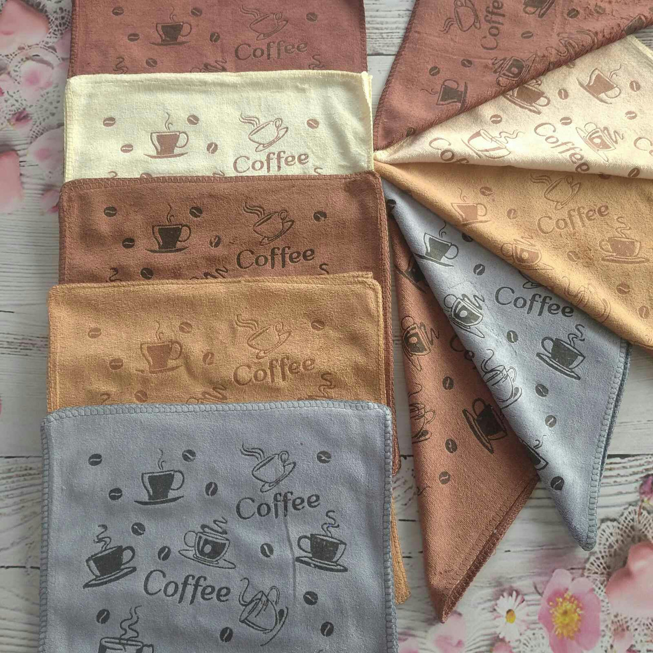 Кухонні серветки мікрофібра "кава", розмір 25/25 в уп.20 шт.