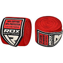 Бинти боксерські RDX Fibra Red 4.5m