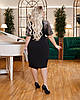 Сукня напівприталена чорна ошатна з дайвінгу + паєтки великих розмірів, фото 4