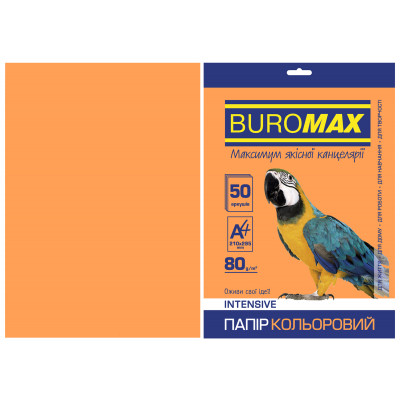 Папір Buromax А4, 80g, INTENSIVE orange, 50sh (BM.2721350-11), фото 1