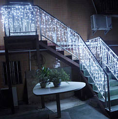 Гірлянда "Водоспад" 150 LED, розмір 3,0 м * 1,0 м, штора/світлова завіса/дощ, холодний світ