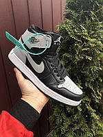 Женские зимние кроссовки с мехом подростковые Nike Air Jordan Джордан Серые с черным