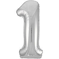 Фольгована цифра Agura "1" Slim срібло в упаковці Агура