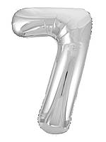 Фольгована цифра Agura "7" Slim срібло в упаковці Агура