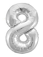 Фольгована цифра Agura "8" Slim срібло в упаковці Агура