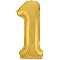 Фольгована цифра Agura "1" Slim золото в упаковці Агура