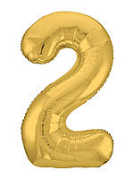 Фольгована цифра Agura "2" Slim золото в упаковці Агура