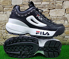 Жіночі шкіряні кросівки FILA Disruptor II "White/"black