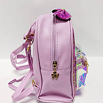 Рюкзак дитячий для дівчинки колір блакитний шкірозамінник, фото 3