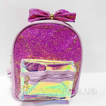 Рюкзак дитячий для дівчинки колір блакитний шкірозамінник, фото 1