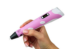 3Д-ручка з трафаретами 3D Pen-3 з Lcd дисплеєм Світ Фантазій у твоїх руках Рожева 198952, фото 3