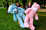 Якісний плюшевий ведмедик блакитний 1.6 метра, Плюшевий ведмедик у подарунок 160 см, фото 3