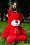 М'який плюшевий ведмедик 160 см червоний, Червоний плюшевий ведмідь 1.6 метра, фото 2