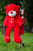 М'який плюшевий ведмедик 160 см червоний, Червоний плюшевий ведмідь 1.6 метра