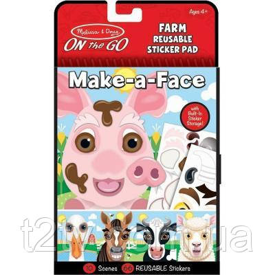 Набір для творчості Melissa&Doug Блокнот з багаторазовими наліпками Ферма (MD30511)