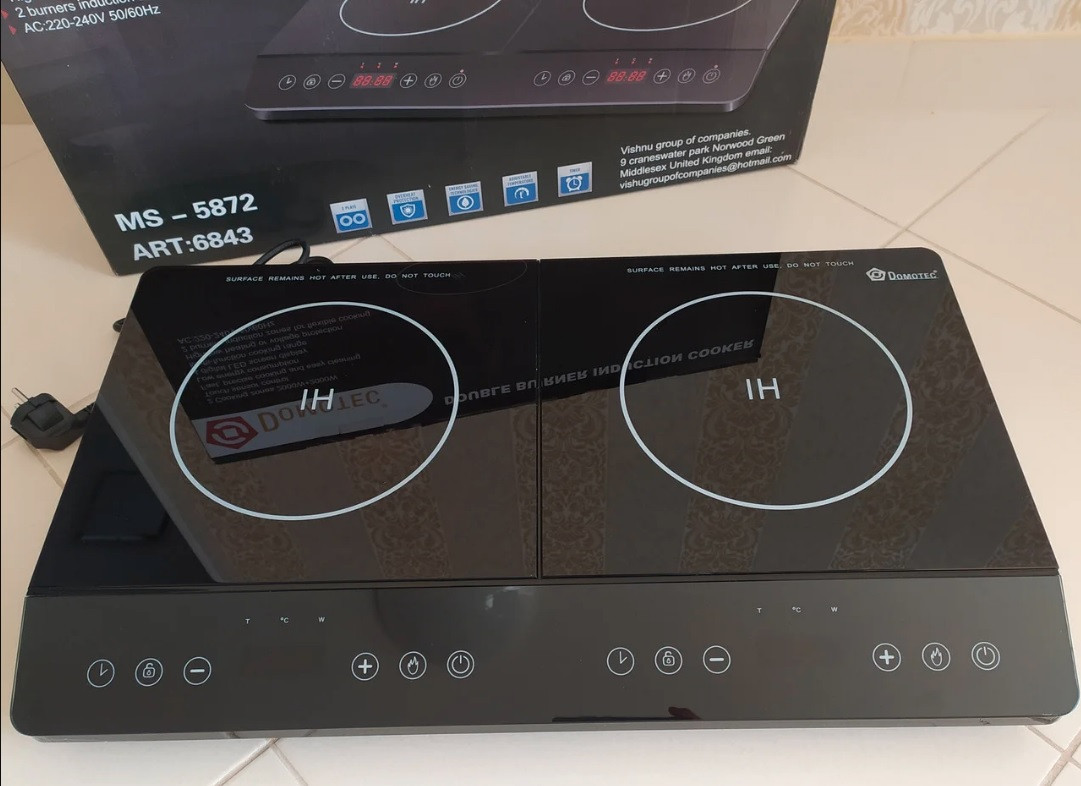 Індукційна настільна електроплита 2 конфорки Livstar MS-5872 з Led-дисплеєм 2000 W+2000W Плита кухонна, фото 1