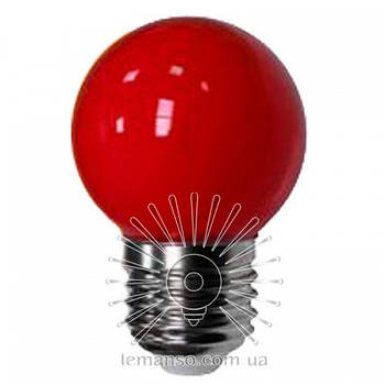 Лампа Lemanso G45 E27 1,2W червона куля / LM705