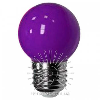 Лампа Lemanso G45 E27 1,2W фіолетова куля/LM705
