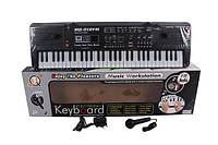 Детский музыкальный инструмент пианино-синтезатор MQ с микрофоном, 61 клавиша, на батарейках