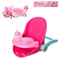 Детский игрушечный стульчик для кормления Беби Борна Metr+ с аксессуарами, для детей от 3 лет, розовый