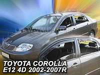 Дефлекторы окон (вставные!) ветровики Toyota Corolla 9 E12 sedan 2001-2007 4D 4шт., HEKO, 29375