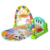 Развивающий коврик для младенца Happy Baby дуга с подвесными игрушками 5 шт, музыка, свет, 72х44 см.