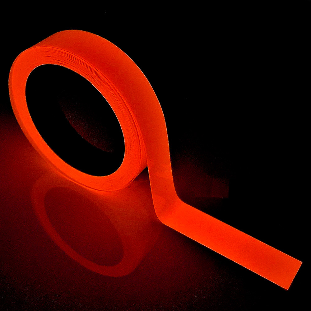 Люмінесцентна клейка стрічка світна 2,5 см*5м червона