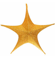 Зірка декоративна "Золото", розмір - 65 см, матеріал - парча, метал