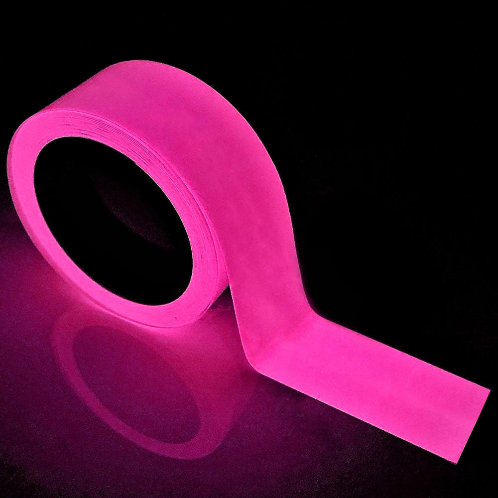 Люмінесцентна клейка стрічка світна 5см*5м рожева