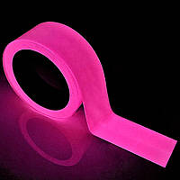 Люмінесцентна клейка стрічка світна 5см*5м рожева
