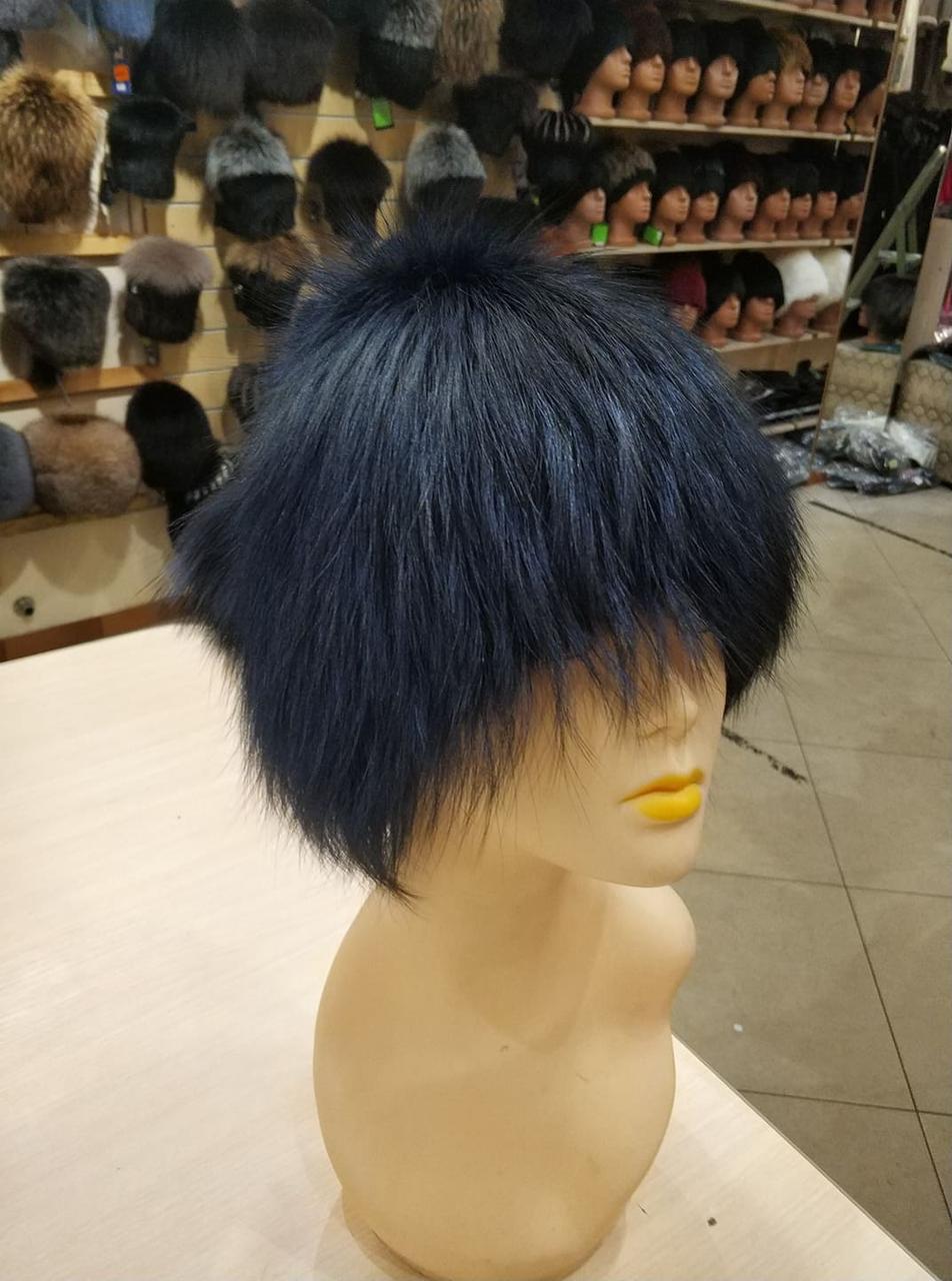 Шапка жіноча з хутра чорнобурки, фото 1