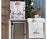 Набор новогодних махровых полотенец Merry Christmas BT Tekstil 50x90+70х140 см