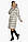 Куртка з опушкою жіночий колір перламутровий світло-сірий модель 31049 р — 48 (M), фото 5