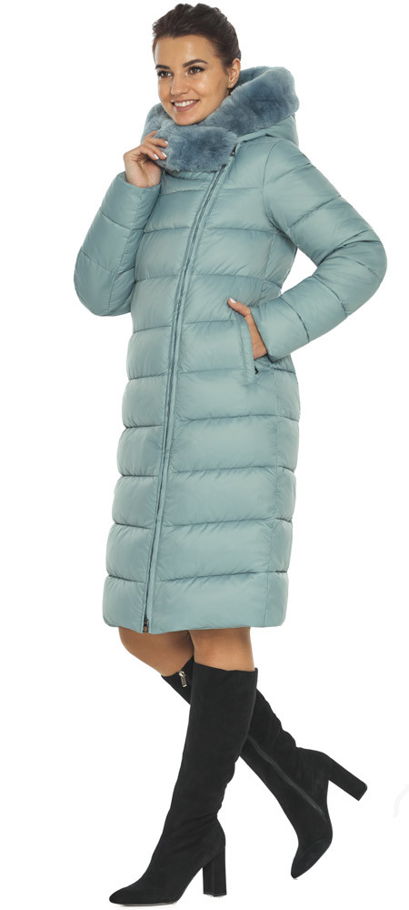 Жіноча куртка тепла небесного кольору модель 31049 р — 44, фото 1