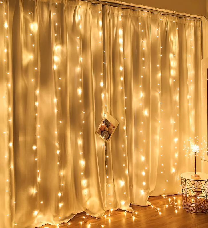 Гірлянда Xmas водоспад 3х3 м 300 Led WW-9 Теплий білий на мідному дроті з з'єднувачем
