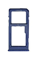 Лоток для сим карты и карты памяти для Samsung A606F Galaxy A60 Dual, голубой, Seawater Blue, на две Sim-карты